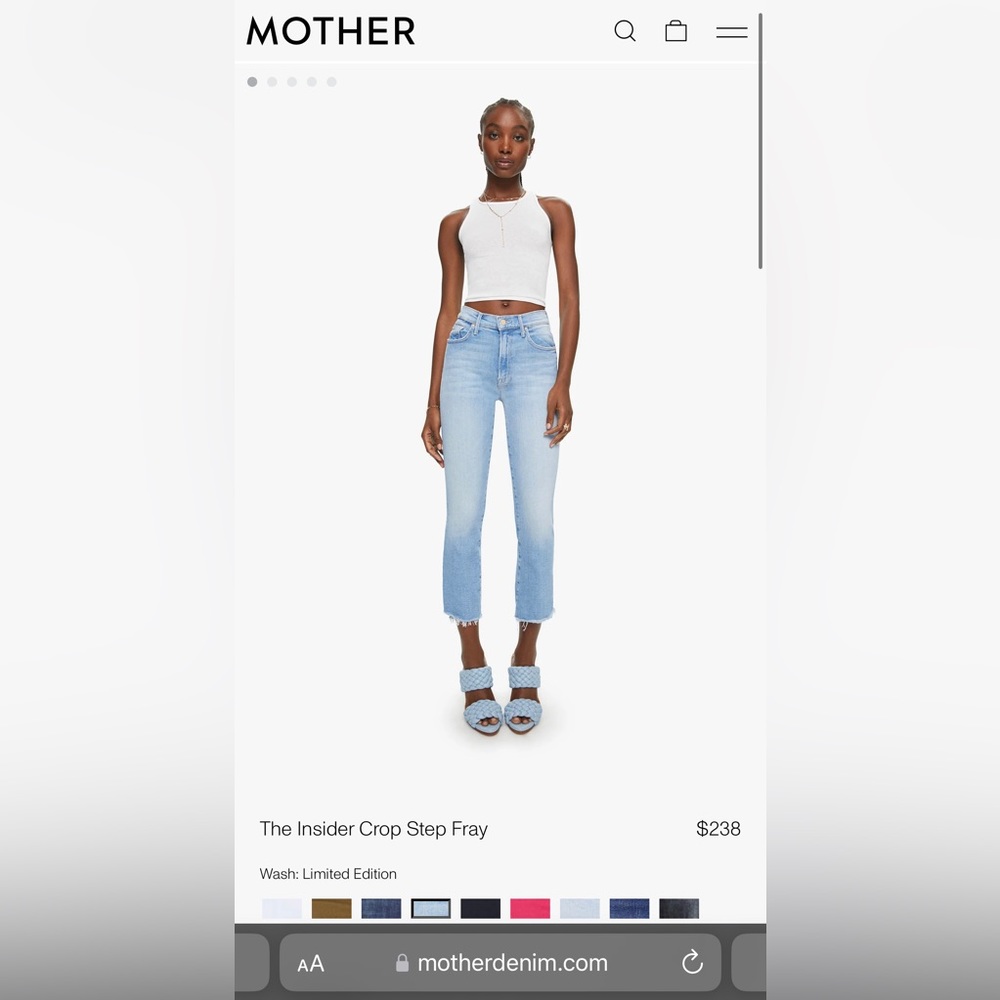 LIKE NEW *MOTHER JEANS* Insider Crop Step Frey sz 28